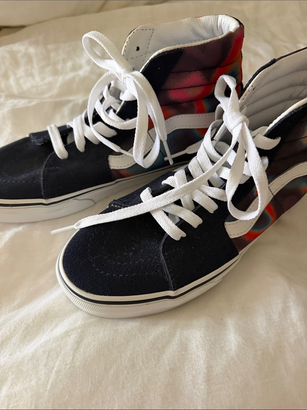 Vans Black High-Top Sneakers with Multicolor Side Panels
